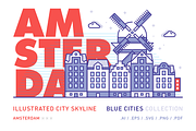 Amsterdam x Illustrated City Skyline, an Illustration by Petr Knoll (Thumbnail 1 of 2)