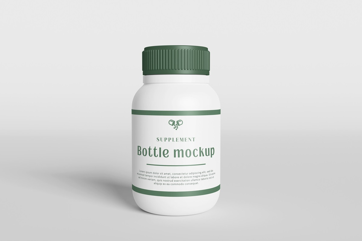 Supplement Bottle Mockup, a Packaging Mockup by AndikaGraphic (Photo 2 of 6)
