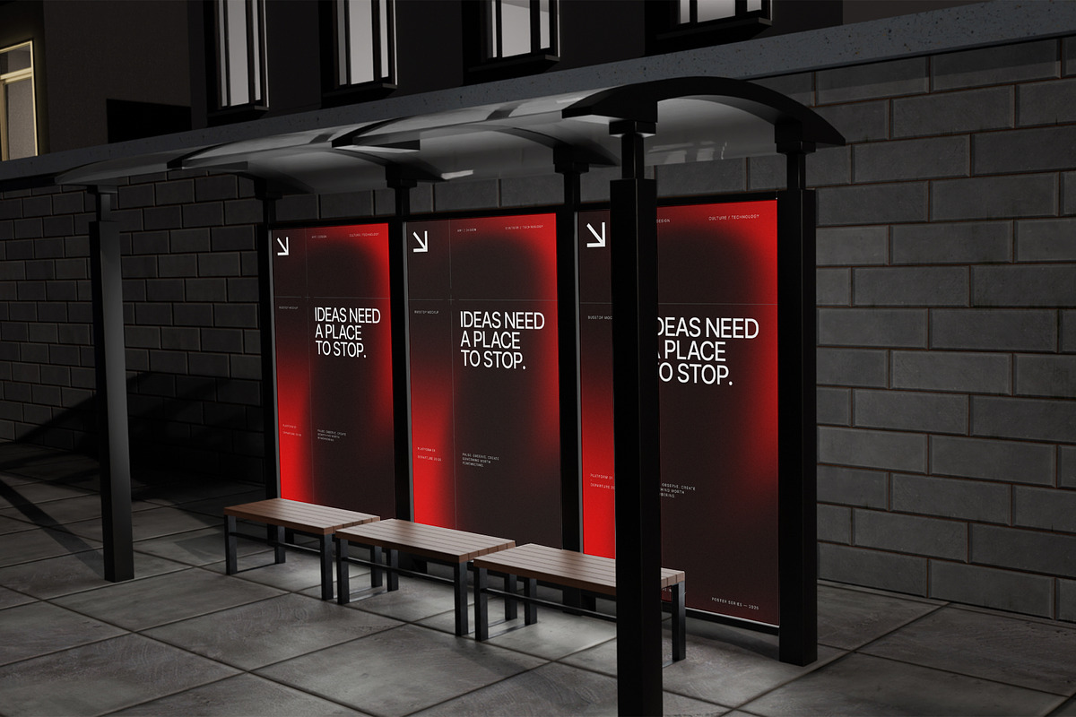Bus Stop Billboard Mockup, an Advertising Mockup by SLAB! Design (Photo 3 of 7)