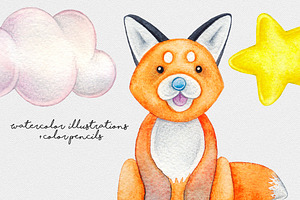 CUTE ANIMALS Watercolor Set