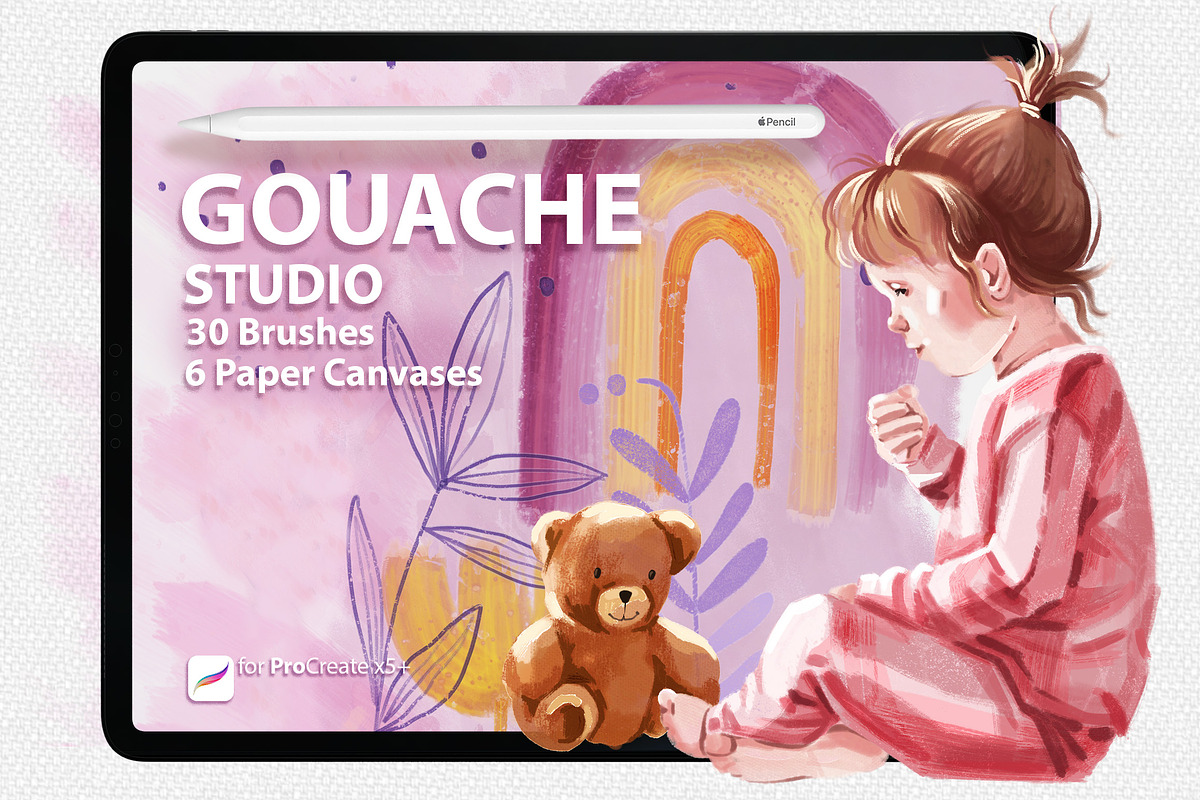 PROCREATE GOUACHE STUDIO, a Brush Add-On by AlexandraArt (Photo 1 of 11)