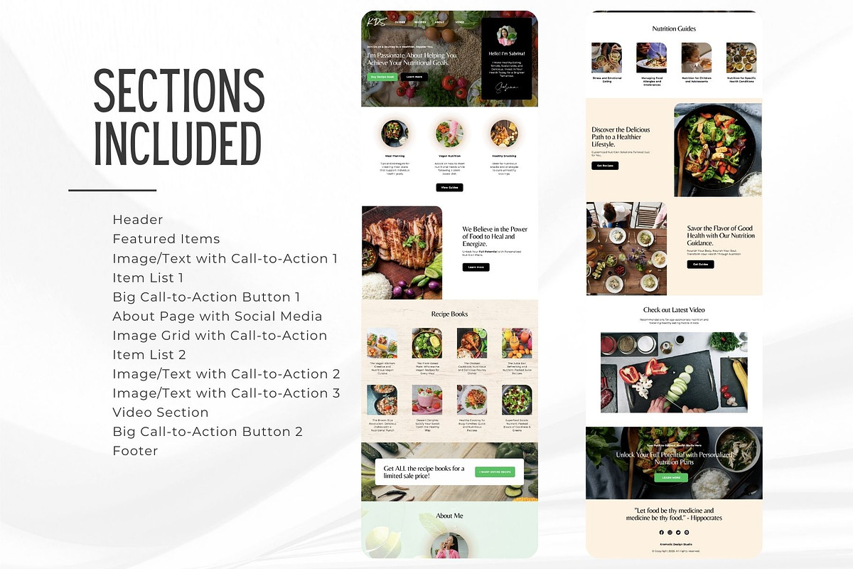 Nutritionist Canva Website Template, a Landing Page Template by Kromatic Design Studio (Photo 3 of 8)