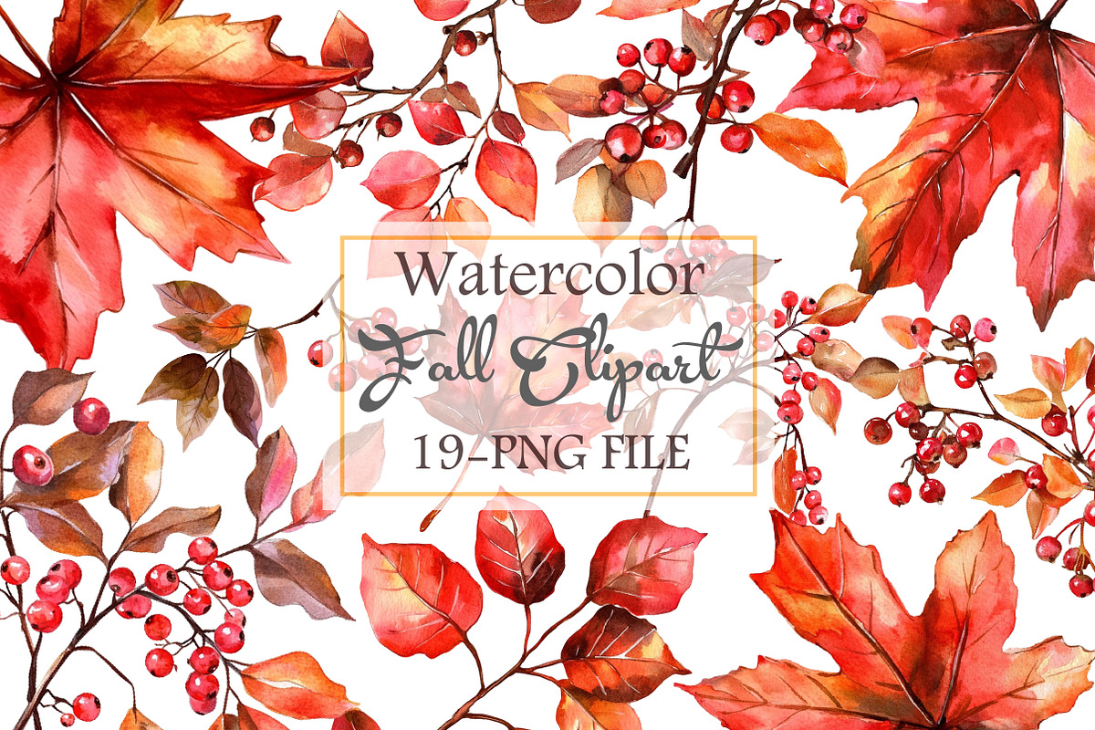 Watercolor Fall Clipart, an Illustration by Libby Wishes (Photo 1 of 6)