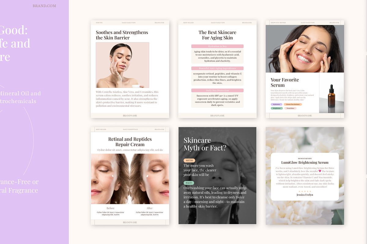 Skincare Instagram Feed Figma KIT, a Social Media Template by Portal Studios (Photo 2 of 3)