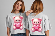 Watercolor Valentines Teddy Bear PNG, an Illustration by SinaCreation (Thumbnail 11 of 11)
