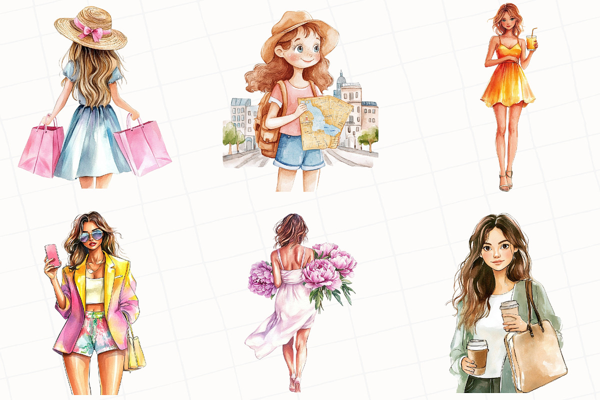 Summer Girl In City Clipart, an Illustration by OK Design (Photo 3 of 5)