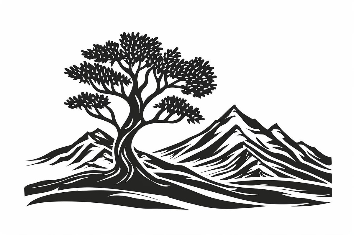 Majestic Mountain and Tree Vector, an Object Graphic by jahid234 (Photo 10 of 11)