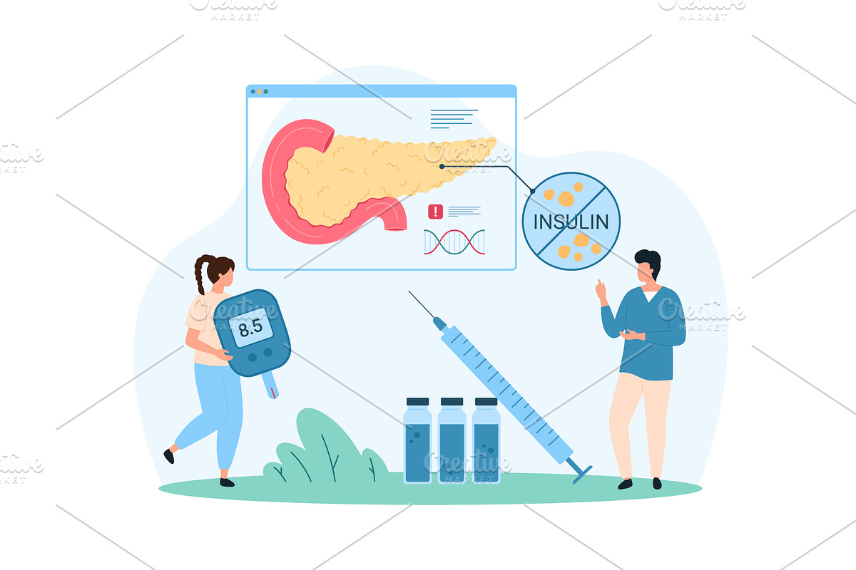 Pancreatic disease awareness design, a Person Illustration by Flashvector