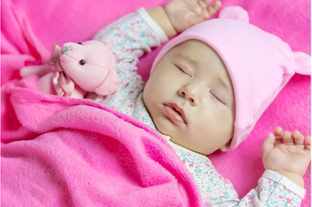 Baby sleeps with a bear. Selective, a Person Photo by yanadjana