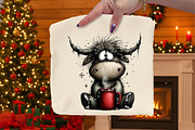 Christmas Highland Cow Clipart, an Illustration by Dream Creation (Thumbnail 6 of 7)