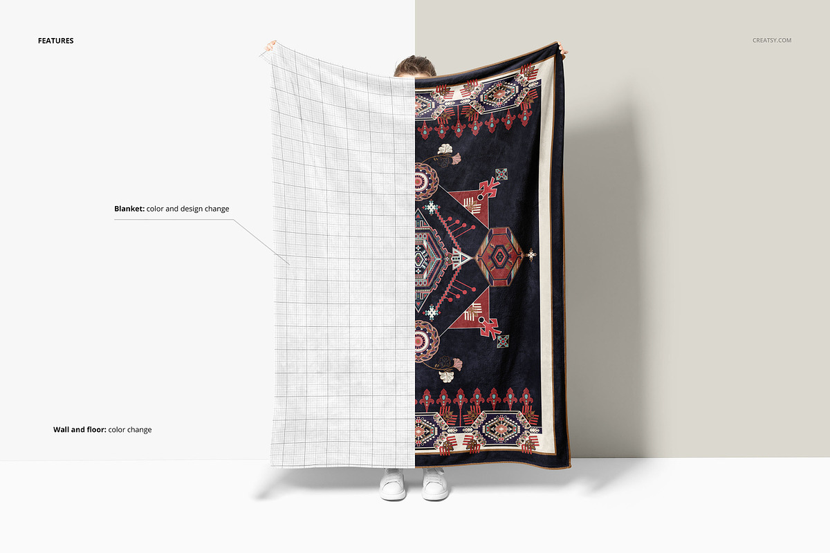 Fleece Throw Blanket Mockup Set, a Product Mockup by creatsy5 (Photo 3 of 7)