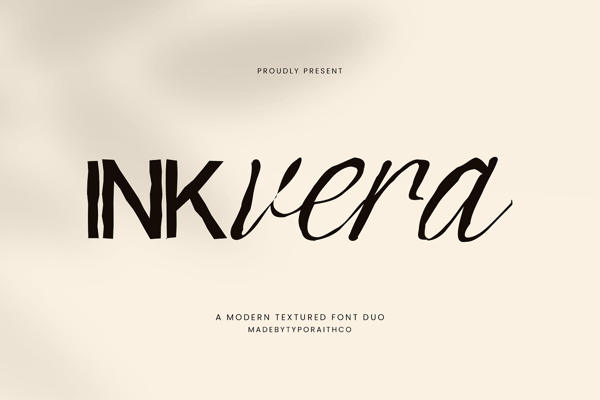 Inkvera | Modern Textured font duo, a Script Font by Typoraith Co (Photo 1 of 11)