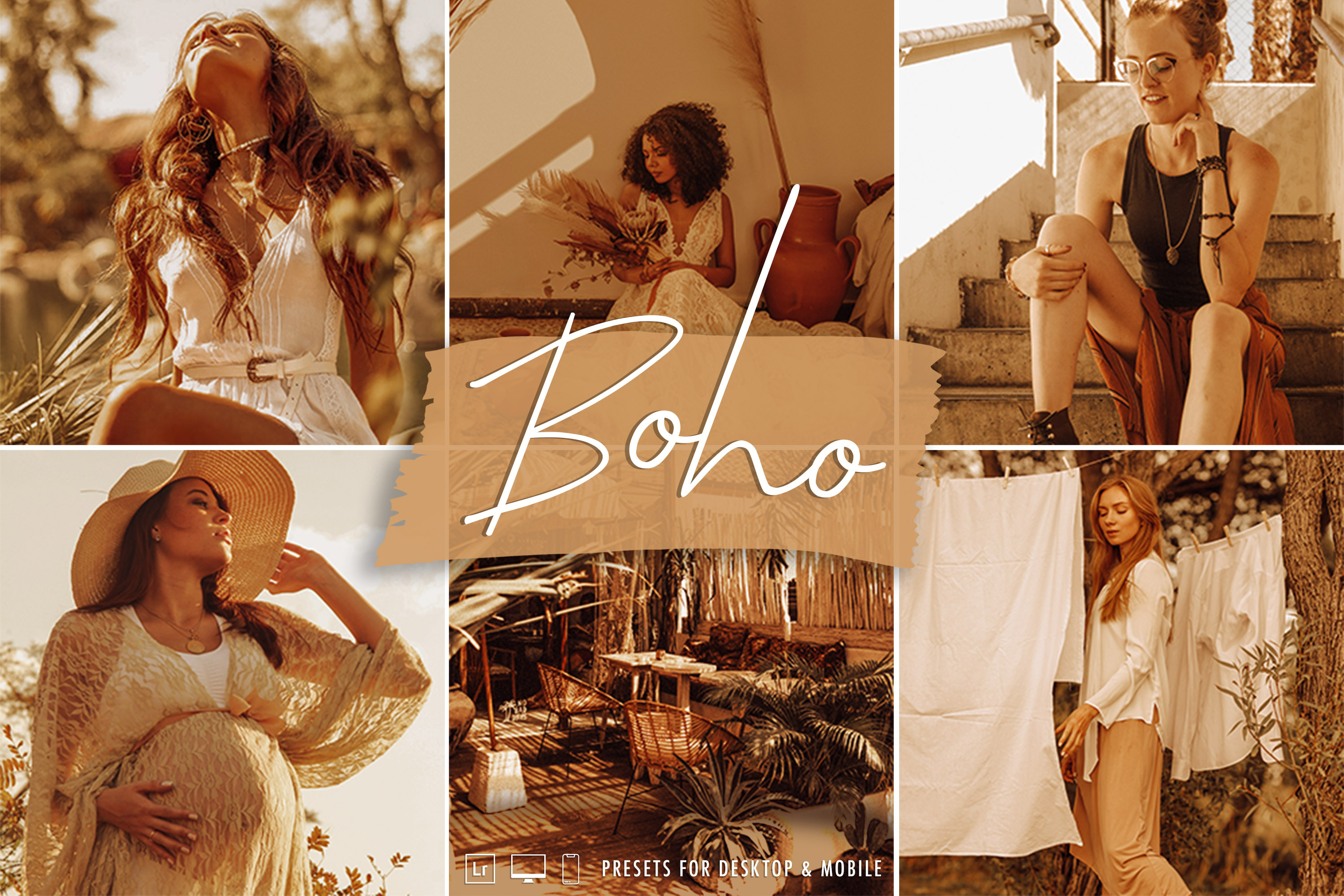 Bohemian Brown Lightroom Presets, an Action Add-On by Signature Edits