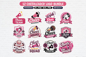 12 Cheerleader SVG Clipart Bundle, a Sport Illustration by Guavanaboy