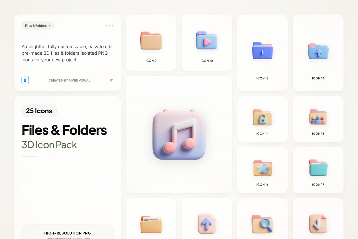 3D File & Folder Icons, an Emoji Icon by River Visual (Photo 1 of 5)
