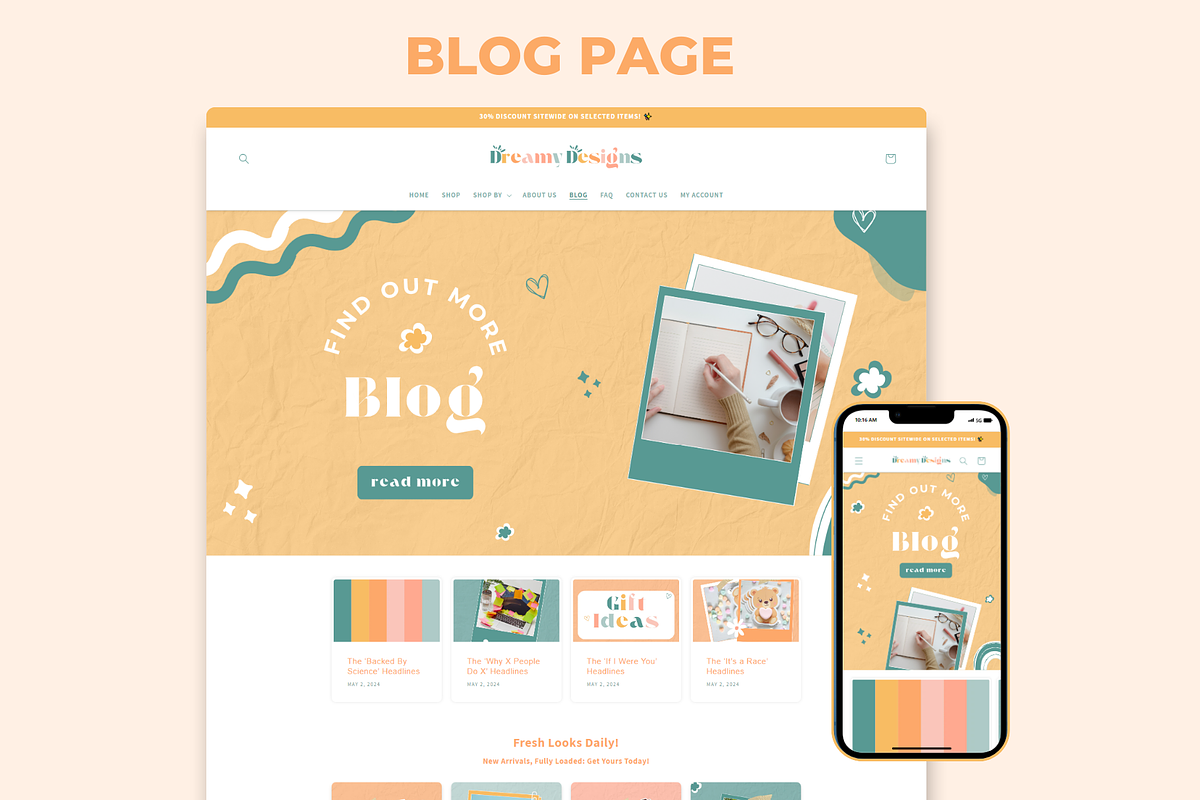 Shopify Theme Dreamy Designs, a Shopify Template by Websiteboy (Photo 4 of 10)