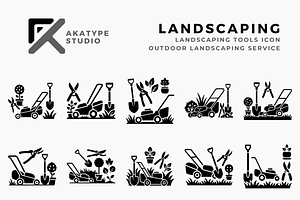 Landscaping Tools Icon, a Solid Icon by Akatype Studio