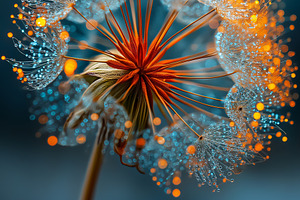 Macro photo of a dandelion, a Nature Photo by Ocean Digital Art