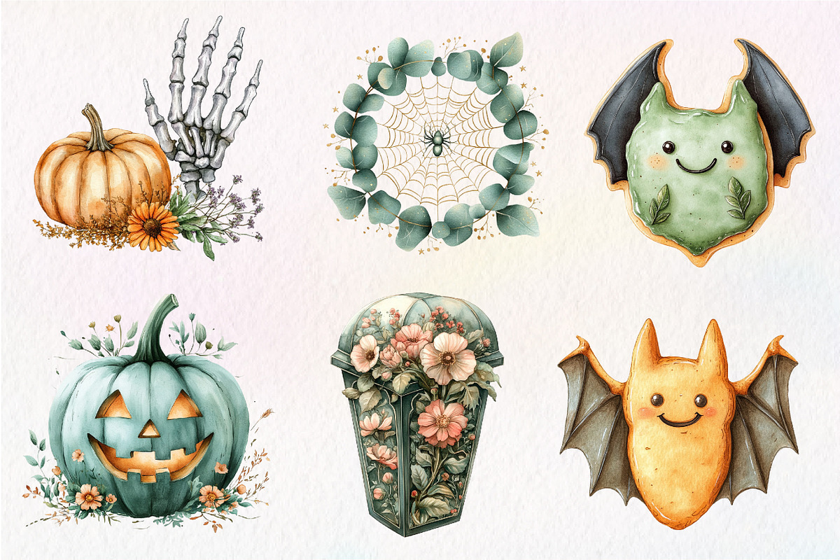 Sage Green Halloween Clipart, an Illustration by CreationArt (Photo 5 of 5)