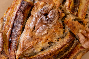 Banana bread traditional pastry walnut homemade