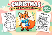 Christmas Coloring Pages for Kids #1, a Seasonal Illustration by Inkivelle Studio (Thumbnail 1 of 3)