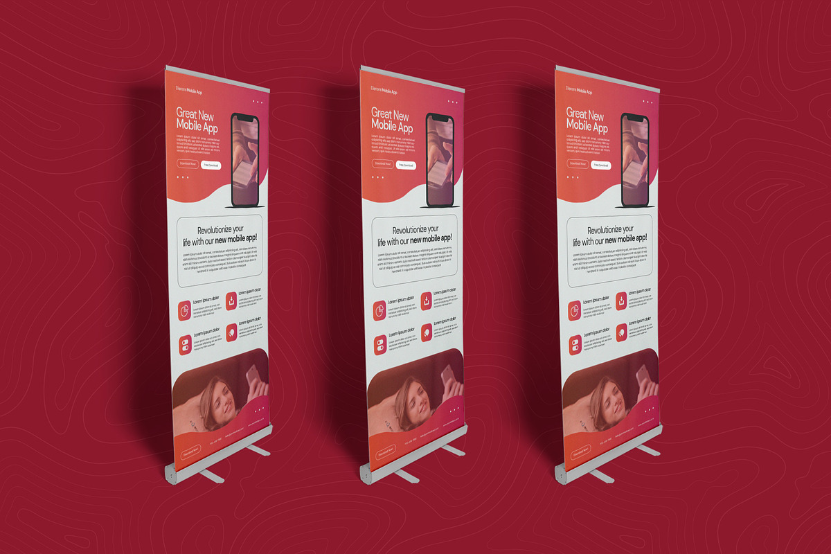 MobileApp Roll Up Banner, a Print Template by Esensifiksi.studio (Photo 2 of 2)
