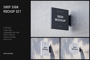 Shop Sign Mockup Set