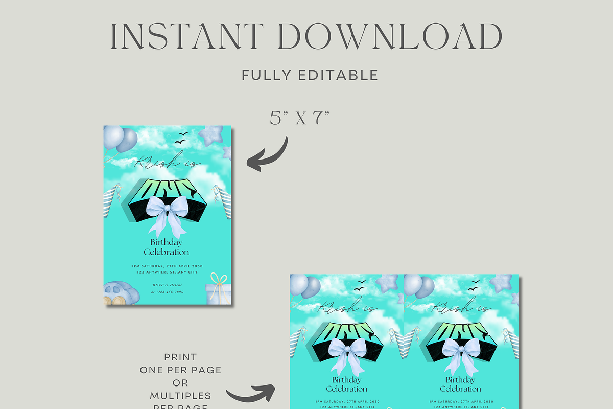 First Birthday Invitation Template, an Invitation Template by InvitingStorys (Photo 8 of 10)