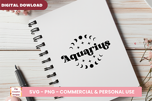 Aquarius Zodiac Signs SVG Cut Files