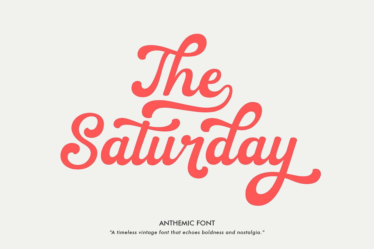 Anthemic! Bold Retro Font!, a Script Font by deadlock studio (Photo 4 of 10)