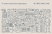 Art Supplies Doodle Clipart, an Object Graphic by KathrineWatercolor (Thumbnail 3 of 5)
