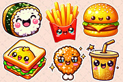 Fast Food Sticker Clipart Bundle, an Illustration by Designworld (Thumbnail 4 of 5)
