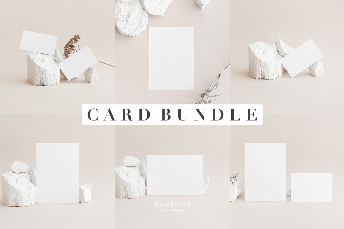 Modern Neutral Card Mockup Bundle, a Mockup by HALFTOUNE (Photo 1 of 13)