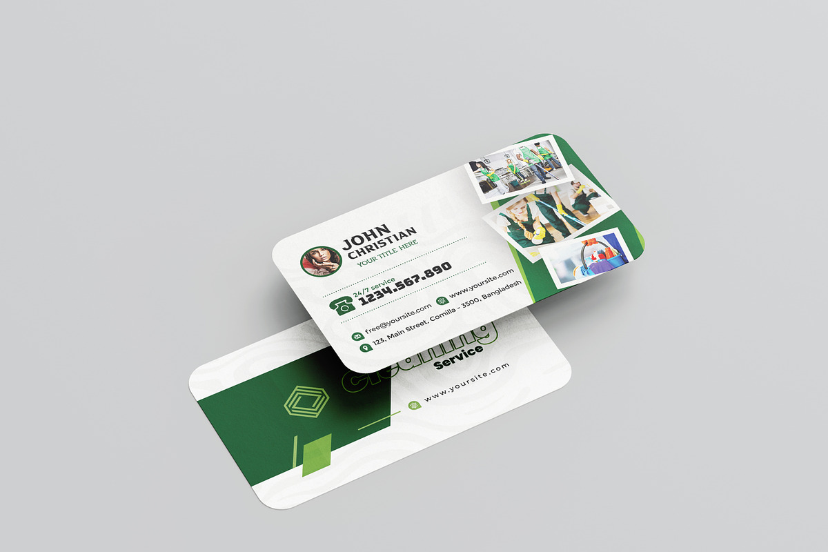 Cleaning Service Business Card, a Brochure Template by GreenPixi (Photo 2 of 4)