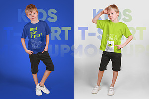 Kids Boy T-Shirt PSD Mockups Vol5