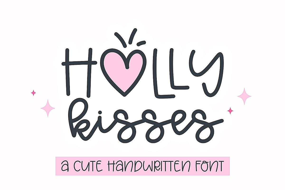 Holly Kissed - Cute script font, a Handwritten Font by BitongType (Photo 1 of 10)