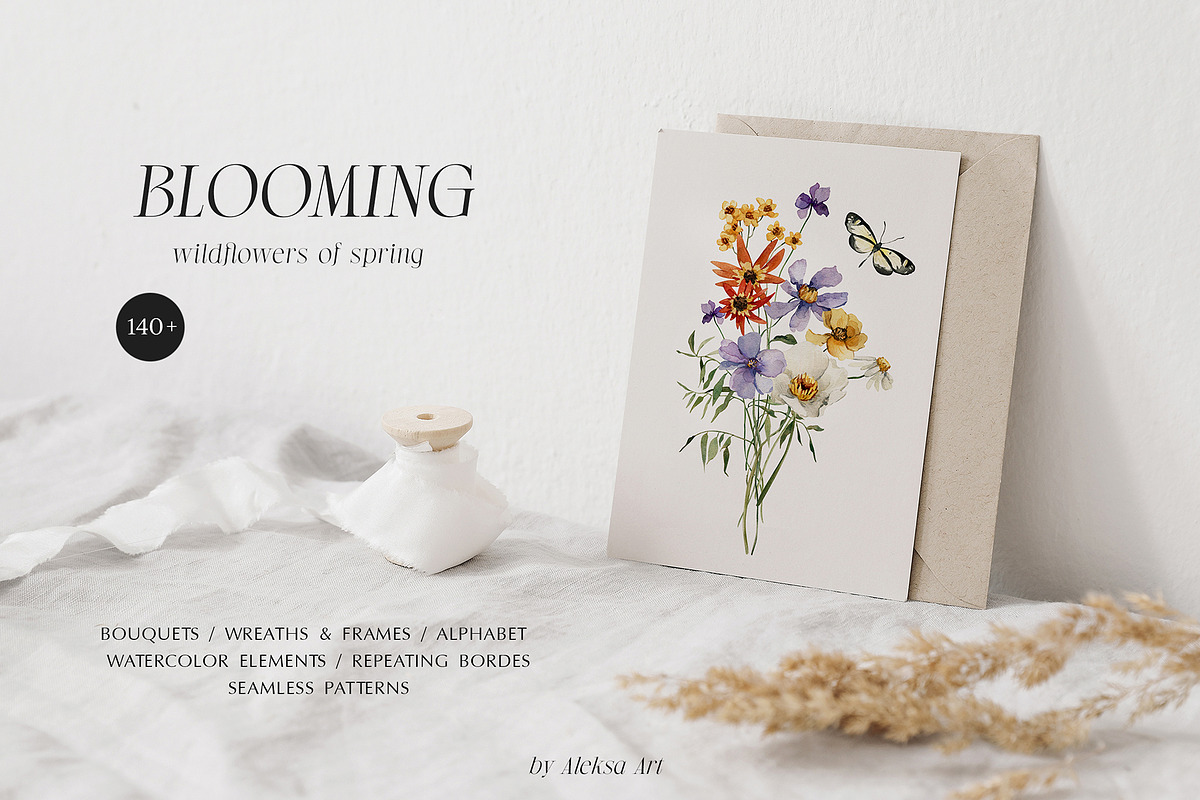 BLOOMING wildflowers of spring, a Seasonal Illustration by AleksaArt (Photo 3 of 13)