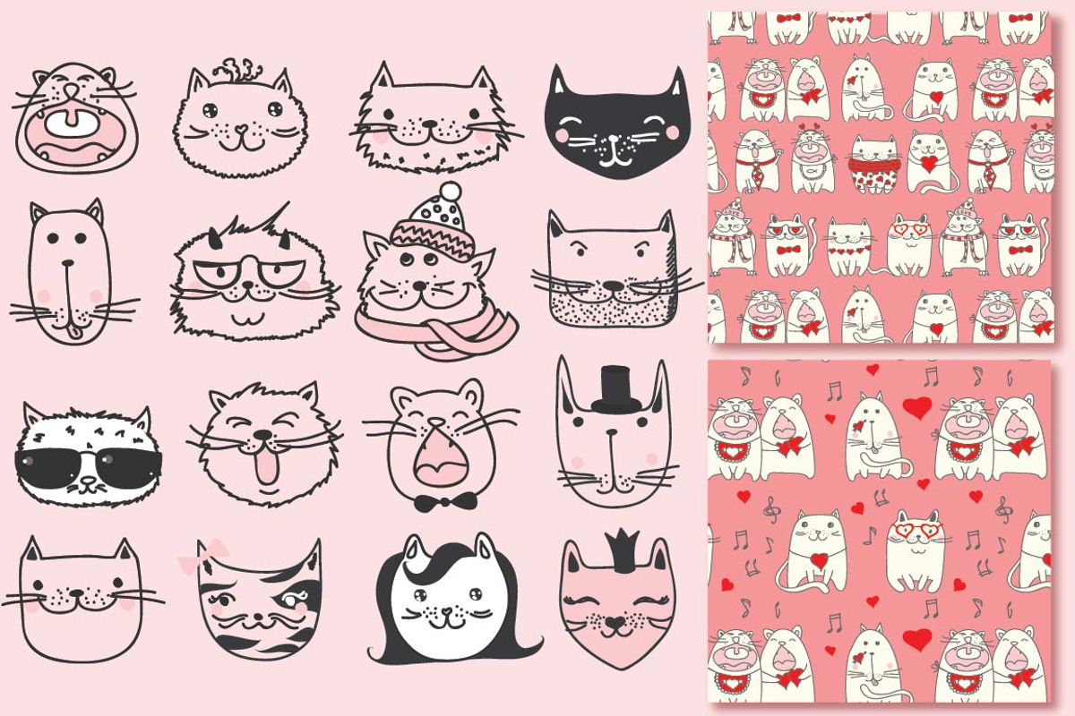 Doodle Cats, an Animal Illustration by Virinaflora (Photo 7 of 8)