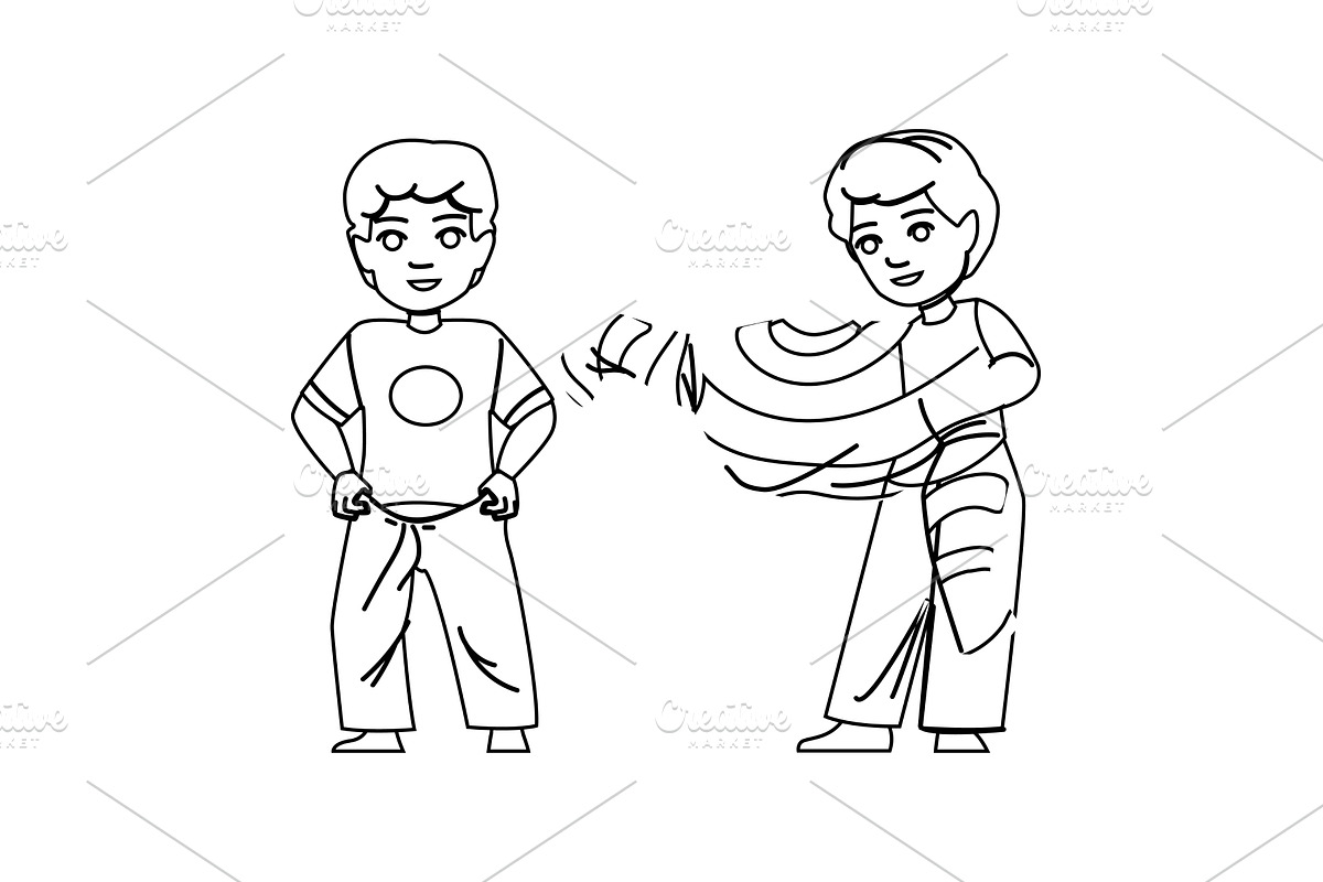 cute kid boy dressing up vector, a Person Illustration by pikepicture
