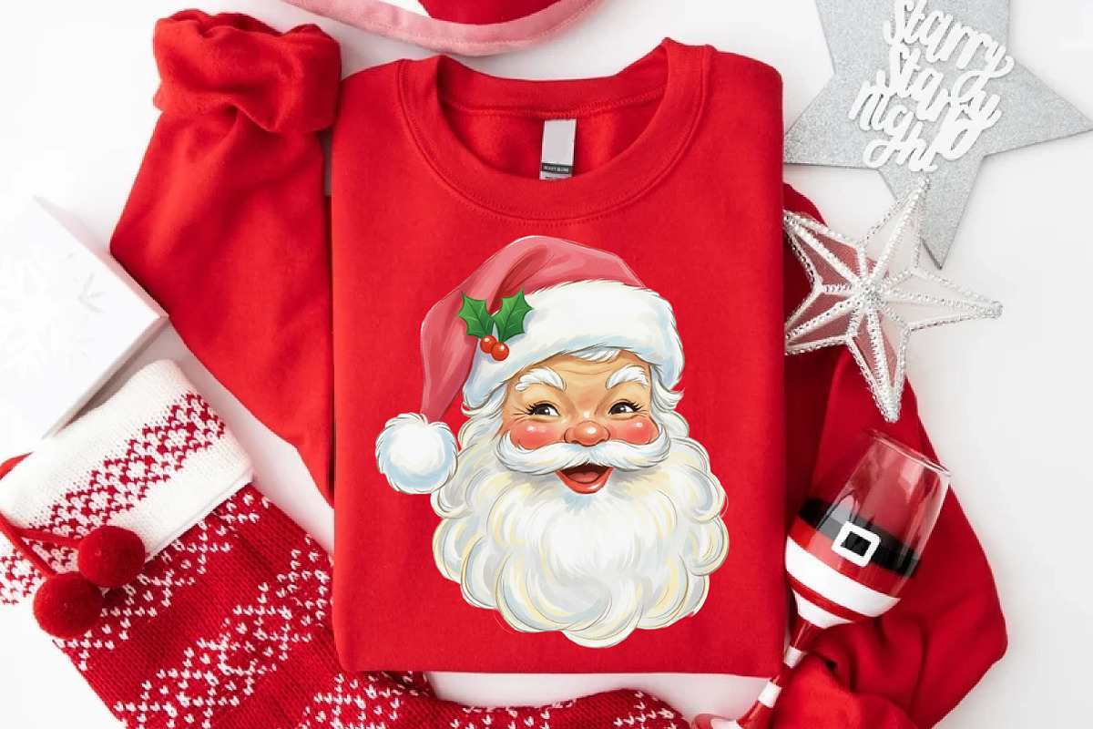 Vintage Christmas Pink Santa PNG, an Illustration by Libby Wishes (Photo 4 of 9)
