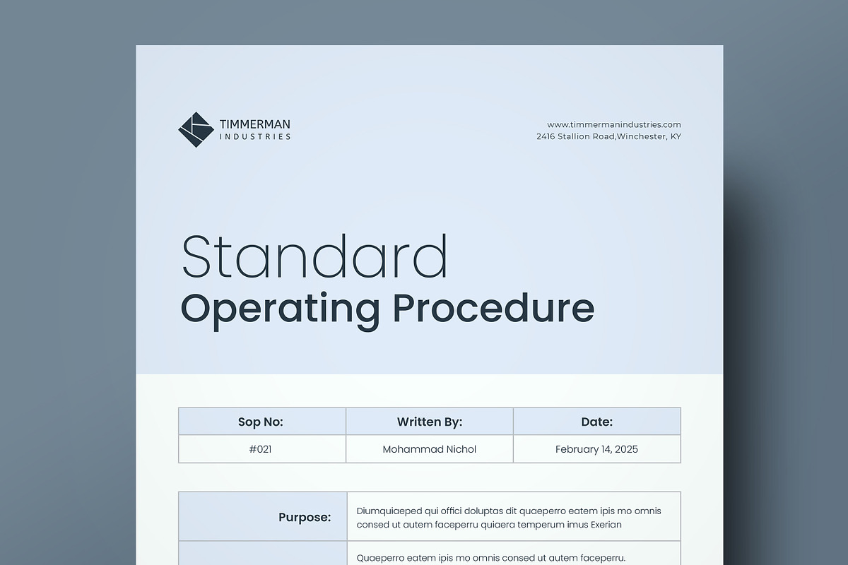 Standard Operating Procedure, SOP, a Stationery Template by DesVert (Photo 1 of 6)