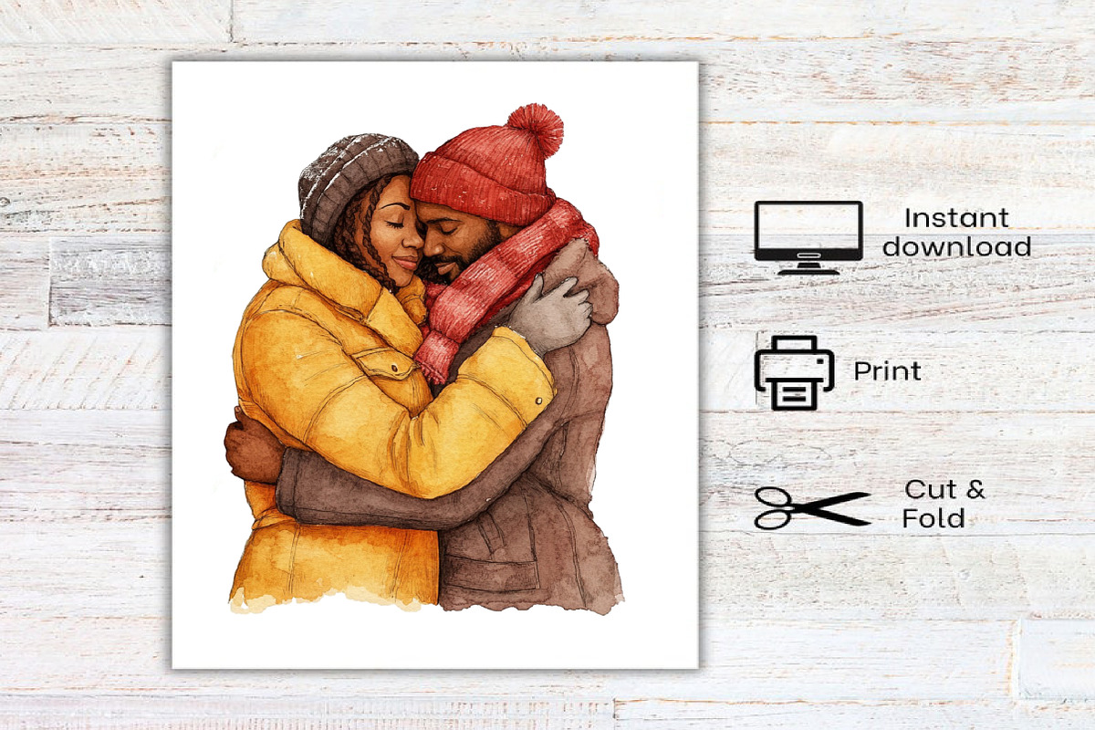 African American Christmas Clipart, an Illustration by Canvas Craft (Photo 7 of 7)