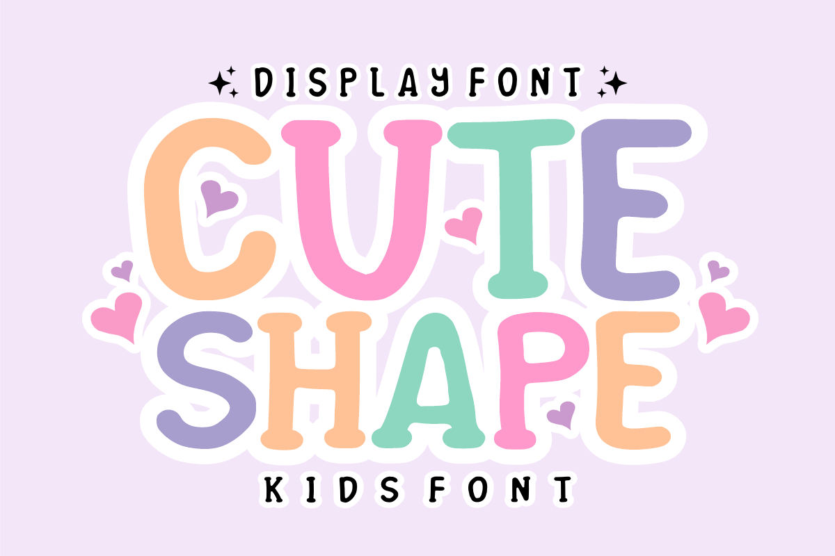 Cute Shape - Cartoon Kids Font, a Handwritten Font by KiddoGlyphs Studio (Photo 1 of 4)