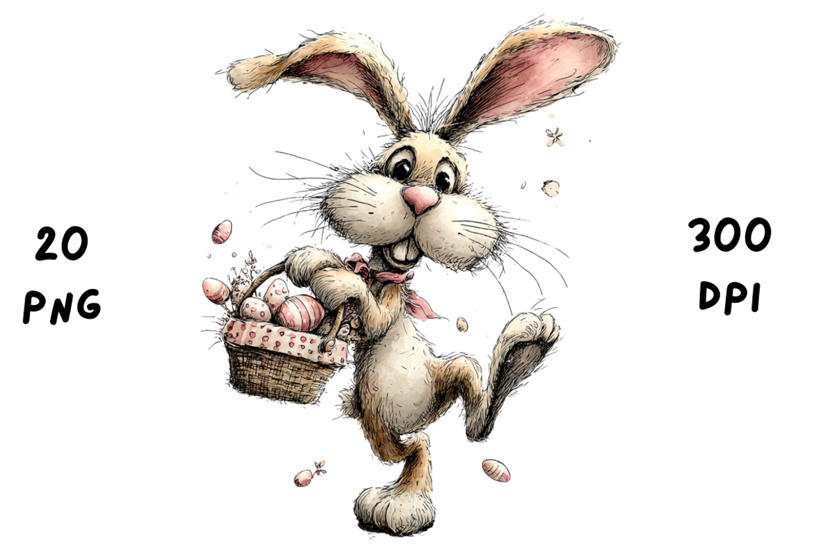Whimsical Floral Easter Rabbit, an Animal Illustration by GiraffeCreative (Photo 6 of 20)