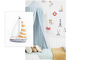 Seashore Pattern & Illustrations, a Pattern Graphic by MouseGrey (Thumbnail 4 of 8)