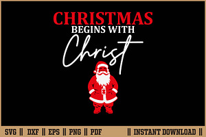 Christmas Begins With Santa SVG, a Seasonal Illustration by Handy Arts Studio