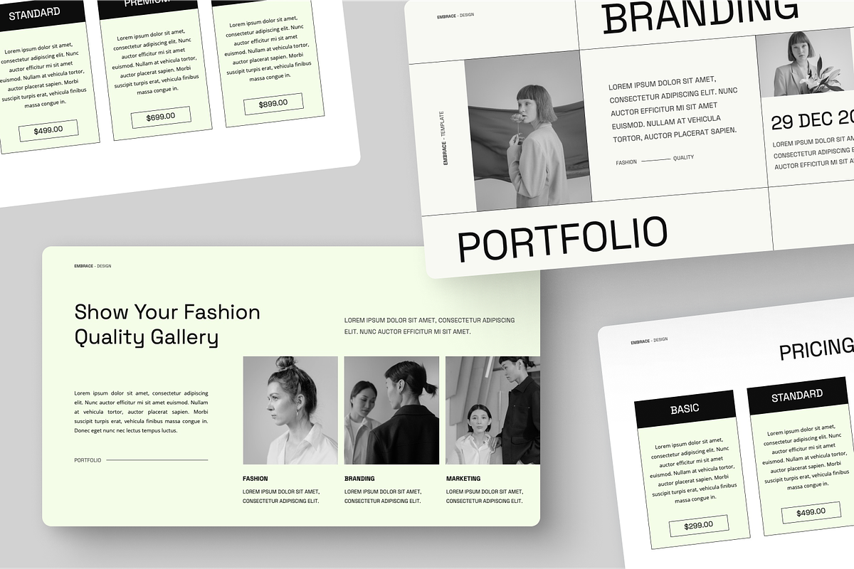 Embrace - Fashion Brand Google Slide, a Presentation Template by Annora Studio (Photo 3 of 5)