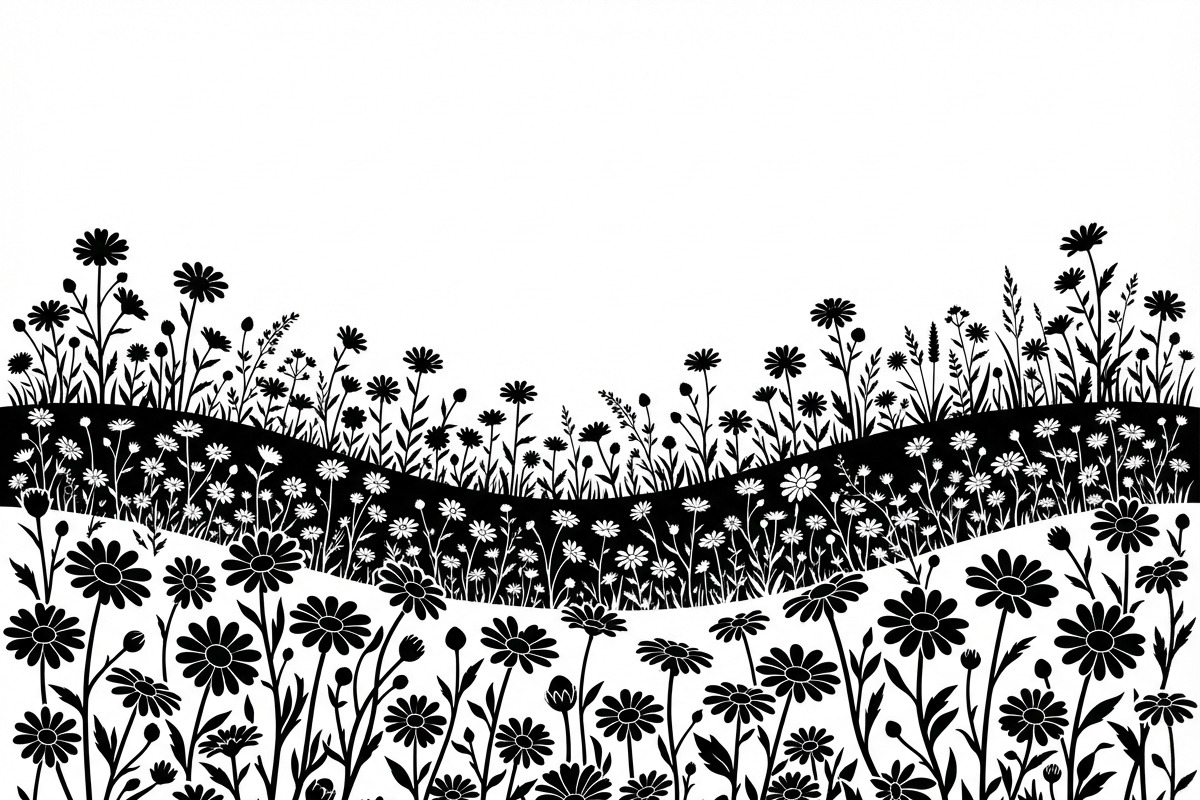 60 Daisy Flower Field Silhouette, a Seasonal Illustration by Amazin_art (Photo 14 of 36)