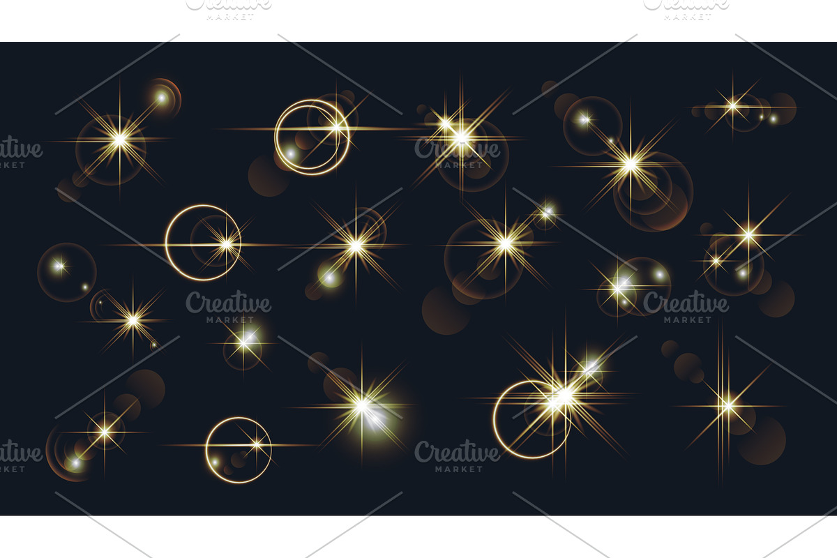 Golden lens flares, an Object Illustration by alexdndz