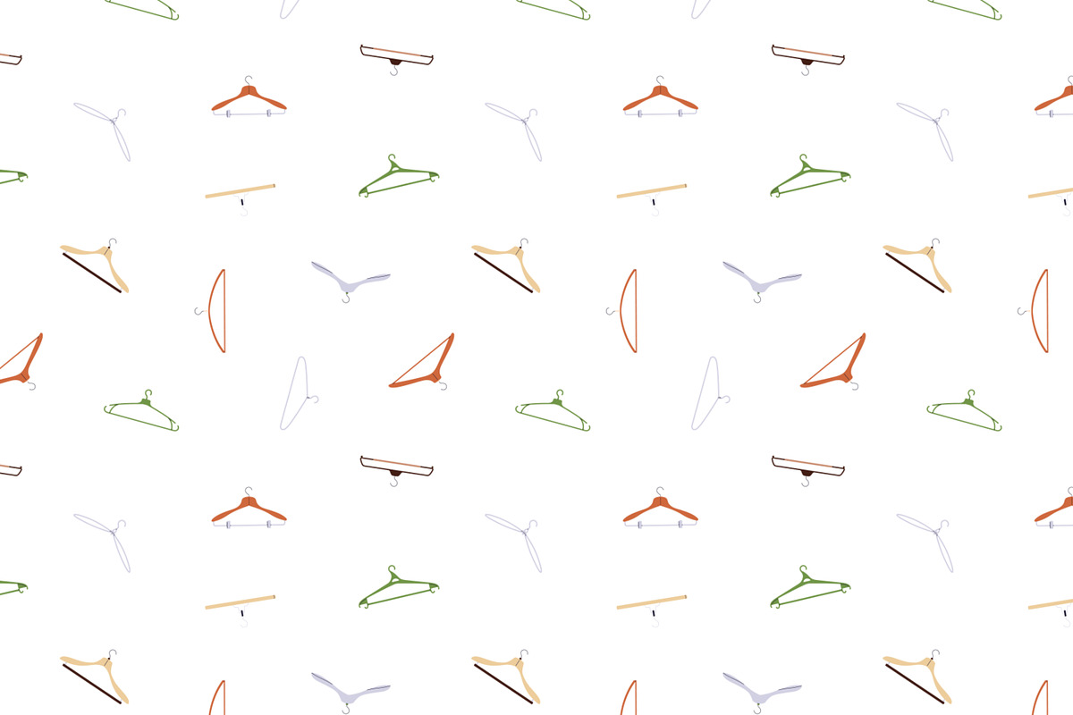 Clothes hangers seamless patterns, a Pattern Graphic by Good Studio (Photo 2 of 6)